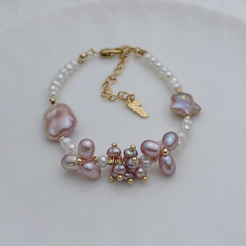 B142 Handmade Freshwater Baroque Pearl Bracelets - Picture 1 of 4